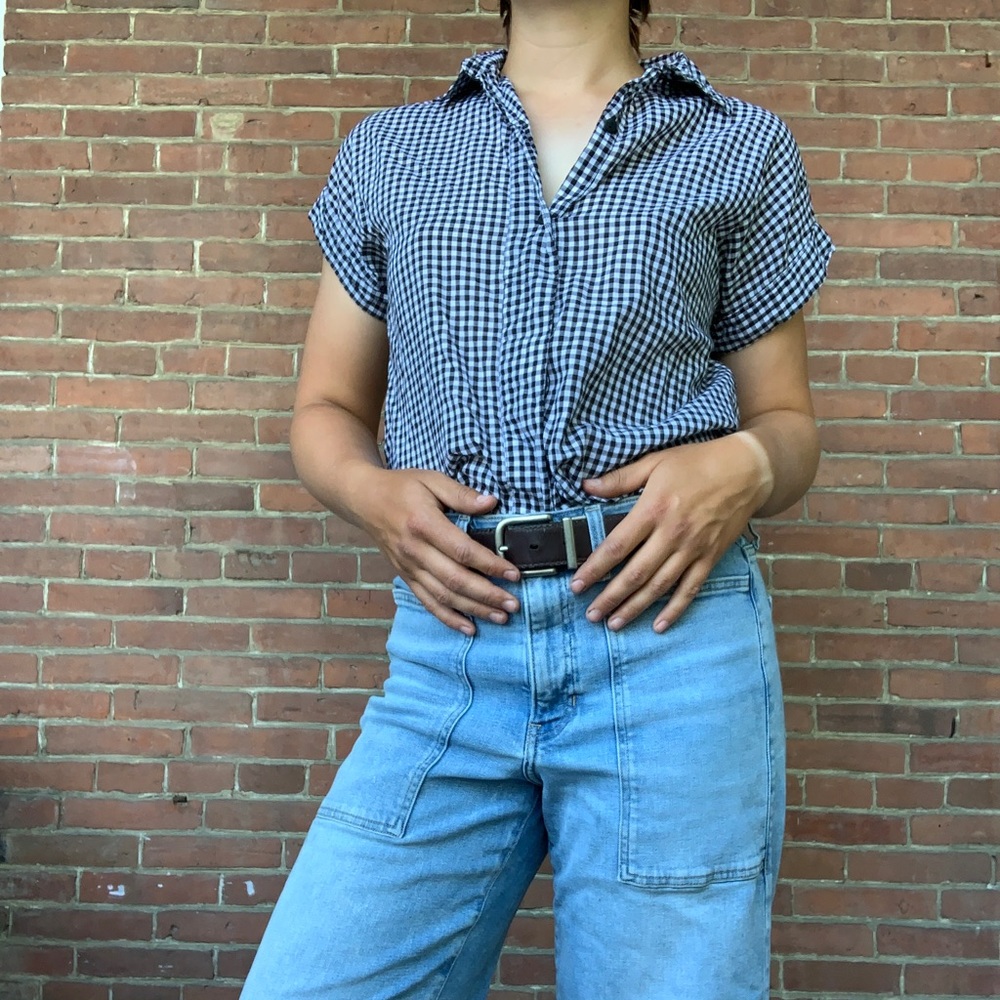 Sold 🏷 | Vintage | Gingham Checkered Short Sleeve